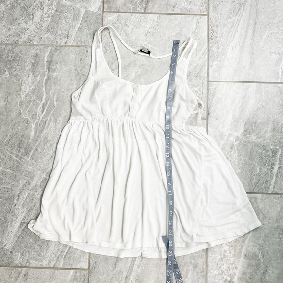 American Eagle White Peplum Sheer Racer Back Tank Top Size Small - Picture 5 of 7